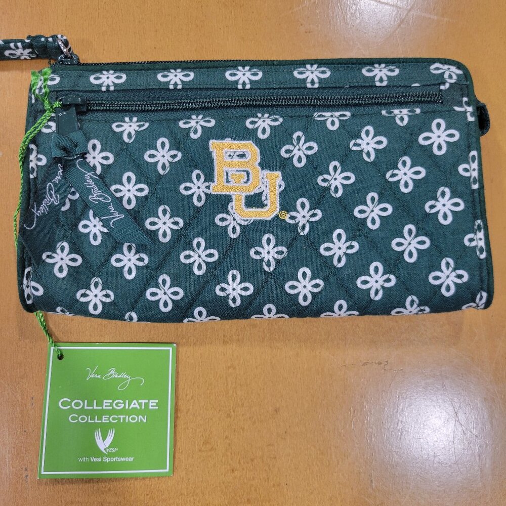 Vera Bradley Collegiate Collection Zip Wristlet – Baylor University (BU) – NWT